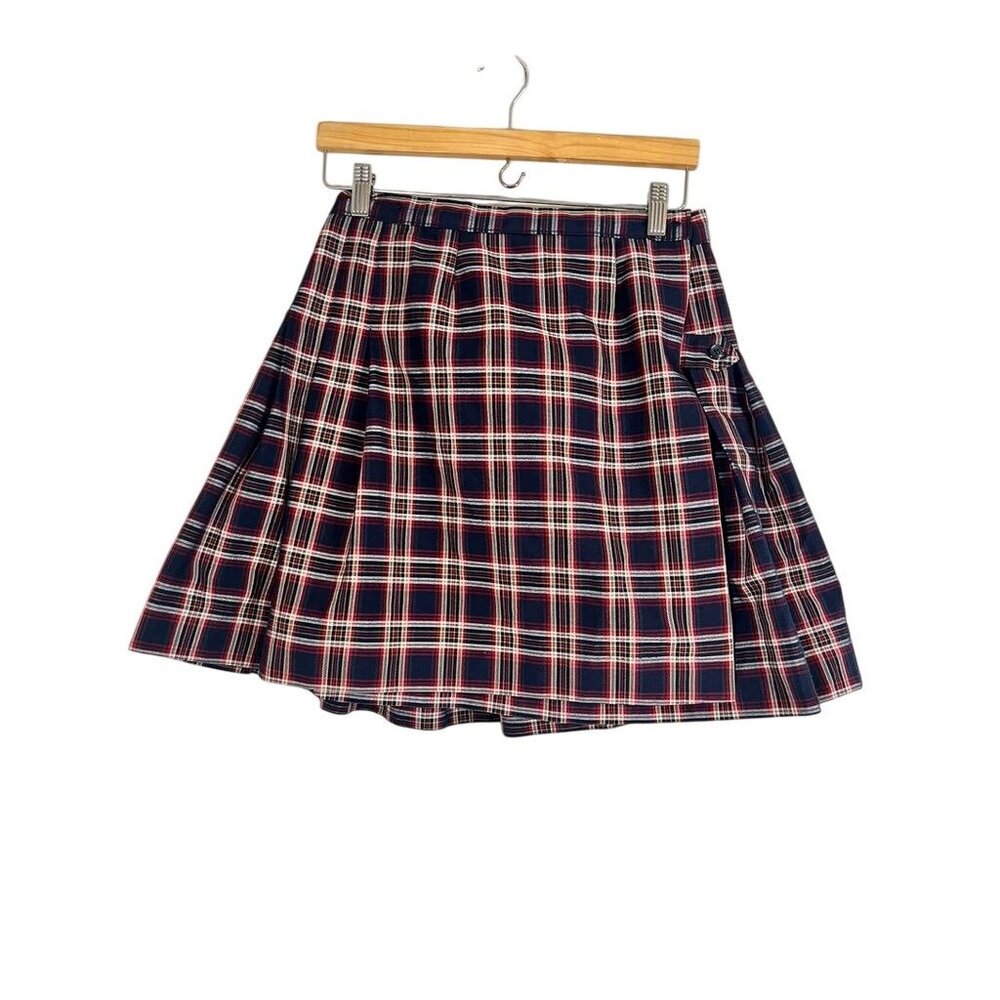 Academia Plaid Mini Skirt 7 Red Checks Preppy Grunge Skater Chic